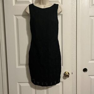 Bailey/44 Black Diamond Crochet/Suede Dress Size Medium NWT